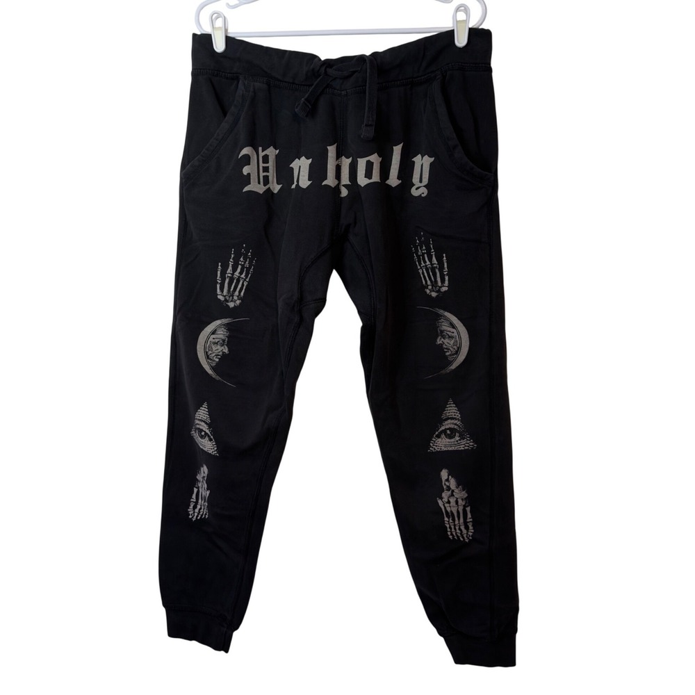 Black Craft Cult Unholy Jogger Sweatpants Size M Illuminati Gothic Grunge Unisex